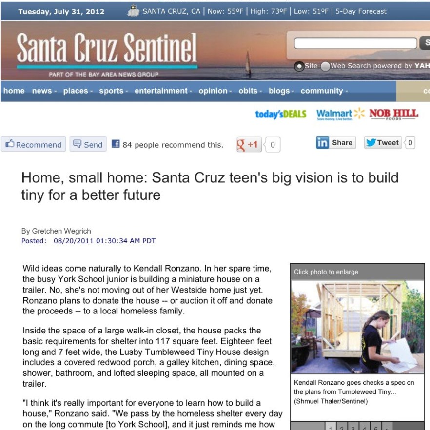 2011 Santa Cruz Sentinel